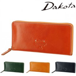 ダコタ Dakota ラウンドファスナー長財布 トリコローレ 30272 オレンジ グリーン マスタード ネイビー 天然革 経年劣化 メンズ レディース 送料無料 誕生日プレゼント ギフト プレゼント ラッピング無料