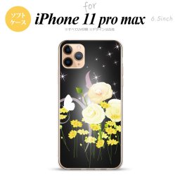 iPhone11ProMax iPhone11pro max スマホケース ソフトケース 花柄 ミックス D 黒 メンズ レディース nk-i11pm-tp286