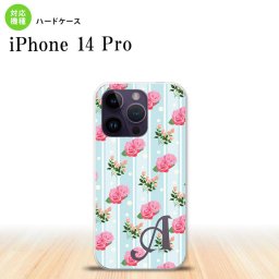 iPhone14 Pro iPhone14 Pro スマホケース 背面ケース ハードケース 花柄 バラ レース 水色 +アルファベット 2022年 9月発売 nk-i14p-247i