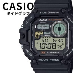 正規品 カシオ 腕時計 メンズ 父の日 防水 タイドグラフ 月齢 ムーンデータ 釣り アウトドア デジタル 軽量モデル ブラック 誕生日プレゼント ギフト 彼氏 旦那 夫 父親 成人 卒業 入学