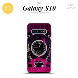 SC-03L SCV41 Galaxy S10 スマホケース ソフトケース 時計 妖精 黒 赤 メンズ レディース nk-s10-tp1251