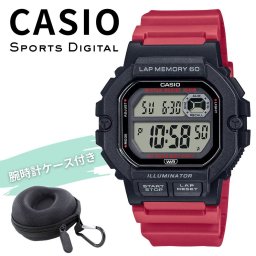 カシオ 腕時計 メンズ レディース デジタル ブラック レッド スポーツ ランニング 軽量 10気圧防水 10年電池 ラップタイム 誕生日 プレゼント ギフト CASIO 収納ケース付き 成人 卒業 入学
