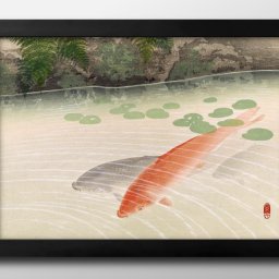 根来莱山 鯉 A3 サイズ ポスター アート おしゃれ 絵画 インテリア 北欧 イラスト マット紙 艶消し アートパネル 額 フレーム デザイン 壁掛け ギフト 新築祝い ディスプレイ 引越し祝い　新生活　空間デザイン 