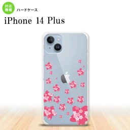 iPhone14 plsu iPhone14 plsu スマホケース 背面ケース ハードケース 花柄 サクラ D クリア ピンク 2022年 10月発売 nk-i14pl-186