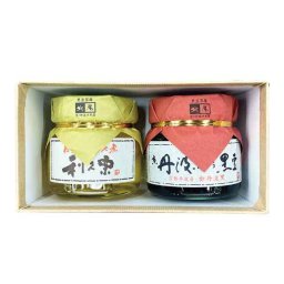 黒豆 利久栗 お歳暮 おせち 正月 お年賀 京都 進物 黒豆煮と栗の甘露煮のセット化粧箱入 中瓶2種入 ろ-1