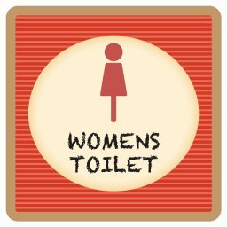 トイレ 御手洗 TOILET トイレマーク レトロ デザイン WOMENS ピクトサイン ステッカー シール 塩ビ製 サイン ウォールステッカー インテリア 施設 案内