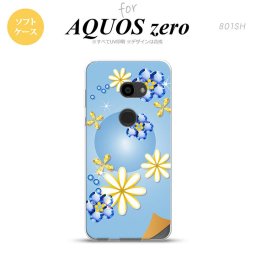 AQUOS zero アクオス ゼロ 801SH スマホケース カバー ソフトケース 花柄・ミックス(E) 青 nk-801sh-tp308[スマホ,スマホケース,スマホカバー,ケース,カバー,ジャケット]
