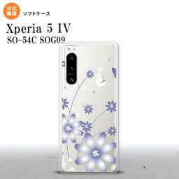 Xperia 5IV Xperia5IV スマホケース 背面ケースソフトケース 花柄 ガーベラ 透明 紫 2022年 10月発売 nk-xp54-tp074