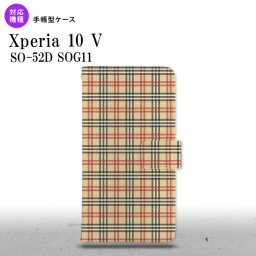 Xperia10V Xperia10V 手帳型スマホケース カバー チェック ベージュ 赤 2023年 7月発売 nk-004s-xp105-dr446
