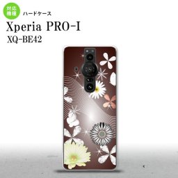 XperiaPRO-I Xperia PRO-I スマホケース 背面ケース ハードケース 花柄 ミックス B 茶 背面カバー android nk-xproi-276