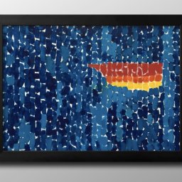 アルマ トーマス ブルーの構図 A3 サイズ ポスター アート おしゃれ 絵画 インテリア 北欧 イラスト マット紙 艶消し アートパネル 額 フレーム デザイン 壁掛け ギフト 新築祝い ディスプレイ 引越し祝い　新生活　空間デザイン 