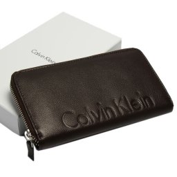 Calvin Klein カルバンクライン メンズ 財布 長財布 ラウンドファスナー 本革 ブランド シンプル 男性用 ブラウン 79474-BR