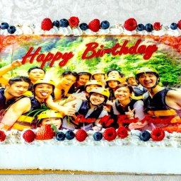 【冷凍対応】ホワイトクリーム写真ケーキ 30cm×30cm　誕生日 スイーツ ケーキ ギフト プレゼント 子供 バースデイ 記念日 かわいい イベント 大きいケーキ 特大 プリント 写真 サプライズ 冷蔵 ベリーズスイーツキッチン