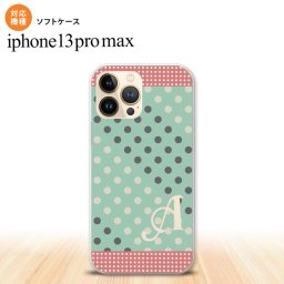iPhone13ProMax iPhone13 Pro Max ケース ソフトケース ドット 水玉 C ミント ピンク +アルファベット iPhone13 プロ マックス 6.7インチ おしゃれ かわいい メンズ レディース キッズ デザインたくさん nk-i13pm-tp1651i