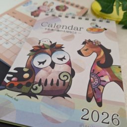 カレンダー 2026年 卓上 コンパクト A6　かわいい動物 不思議の森の大切なこと ゆまあひ カレンダー