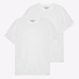 ブレッド＆ボクサーズ：ORGANIC COTTON CREW-NECK Tシャツ 2PK (ホワイト)[Tシャツ/ 男性下着/ メンズインナー/人気ブランド/おすすめギフト/誕生日プレゼント/メンズファッション]