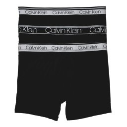 カルバンクライン：MICROFIBER STRETCH ボクサーブリーフ 3PK (ブラック)[ボクサーパンツ/ 男性下着/ メンズインナー/人気ブランド/おすすめギフト/誕生日プレゼント/メンズファッション]