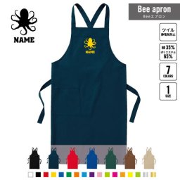 タコ  名入れBeeエプロン お名前入りエプロン ネーム入れ 企業 ショップ 出店 文化祭 学園祭 スタッフ 店舗 飲食店 喫茶店 居酒屋 美容院 作業 ワークエプロン 母の日 プレゼント  タコ焼き 屋台 明石焼き オクトパス