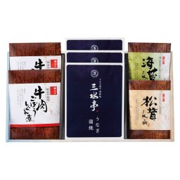 実りの秋の贈り物 三河一色産うなぎの蒲焼･柿安･お吸物セット セット内容/三水亭 三河一色産うなぎの蒲焼（半身）×3、柿安 牛肉ごぼうしぐれ煮（50g）×2、浜乙女 海苔お吸物（3.6g×2p）･浜乙女 松茸お吸物（3.4g×2p）×各1