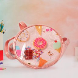 大きな模様のピンクバッグ 子供用 ポシェット キッズ カバン バック ショルダー ガールズ 女の子 ミニポーチ こども 幼児 お財布 小物入れ お出かけ 斜めがけ フォーマル かわいい カジュアル プチプラ ジュニア 散歩 新作 ギフト