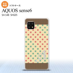 SH-54B SHG05 AQUOS sense6 スマホケース ソフトケース ドット 水玉 C ベージュ ミント +アルファベット メンズ レディース nk-sens6-tp1647i