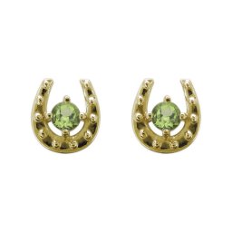 レディース スタッドピアス 18k ホースシュー ペリドット ピアス 18k 18金 プレゼント 母の日 2024