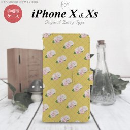 iPhone XS 手帳型 スマホ ケース カバー アイフォン 花柄・バラ（J） 黄【アイフォーン XS,iPhone,XS,メール便 送料無料】
