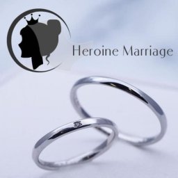 結婚指輪 プラチナ ダイヤ付 ペア ヒロインマリッジ セミオーダーメイド HM009R-KS* 1号～30号 ステンレス マリッジリング 刻印無料 偶数号 ハーフサイズ 指輪 婚約 プロポーズ 入籍記念 カップル お揃い ペアルック 記念日 誕生日 プレゼント 結婚記念