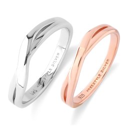 【レーザー刻印対応】 FREE STYLE ペアリング クロッシングリング シルバー ピンクゴールドカラー ペアアクセサリー ペア リング・指輪 記念日 プレゼント ギフト シンプル フリースタイル FSR927M-927MLPG 【送料無料】