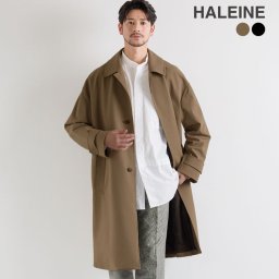 ステンカラーコート ロングコート アウター メンズ HALEINE ブランド コート ストレッチ 伸縮 メンズファッション スタンドカラー 春 秋 冬 冬服 オフィスカジュアル カジュアル きれいめ 通勤 比翼仕立て ブラック キャメル 30代 40代 50代 (08000360r) バレンタイン 成人祝い