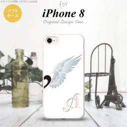 【iPhone8】【スマホケース/スマホカバー】【アイフォン8】iPhone8 スマホケース ケース アイフォン8 イニシャル 翼(ペア) 白(右) nk-ip8-tp478ini【メール便送料無料】
