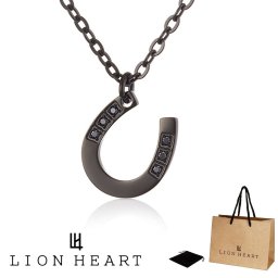 ライオンハート LION HEART ペンダント ネックレス LHMN004 LHMN004N ステンレス 316L サージカルステンレス ホースシュー 馬蹄 モチーフ メンズ ブラック 男性 ギフト プレゼント おすすめ 誕生日 クリスマス バレンタイン お祝い 新品 正規品 送料無料