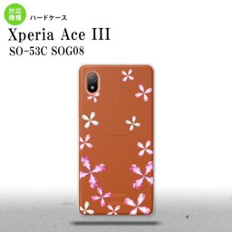 SO-53C SOG08 ワイモバイル Xperia Ace III スマホケース 背面ケース ハードケース 花柄 カット ピンク 2022年 6月発売 nk-so53c-076