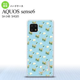 SH-54B SHG05 AQUOS sense6 スマホケース ハードケース 花柄 バラ ドット 小 水色 +アルファベット メンズ レディース nk-sens6-249i