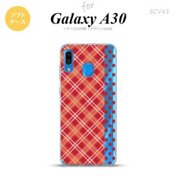 SCV43 Galaxy A30 SCV43 スマホケース ソフト カバー タータン ドット 赤 nk-scv43-tp1531