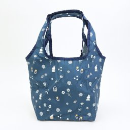 ミッフィー miffy 折りたたみエコバッグ(S) 小花 ネイビー