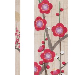タペストリー 麻100％ 細タペ「明か時の梅」Ts-631 10×170cm