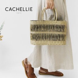 【CACHELLIE カシェリエ】SEAGRASS PATTERN TOTE M / シーグラス パターン トート かごバッグ Mサイズ  (C8617) 正規品 レディース 春 夏 バック かばん 鞄 天然素材 巾着 ナチュラル 上品 おしゃれ 大人可愛い 30代 40代 50代 60代 クリスマス 母の日 ギフト プレゼント
