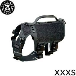 KILONINER キロナイナー M5 Light Vest M5ライトハーネス XXXS Black 胴輪 ワッペンでカスタマイズ可 超小型犬
