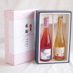 実りの秋の贈り物 感謝の贈り物ボックス北海道黒葡萄スパークリングと国産ワインセット(信州りんごシードルワインやや甘口(長野県)500ml果実の泡 北海道黒葡萄スパークリング500ml 