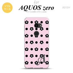 AQUOS zero アクオス ゼロ 801SH スマホケース カバー ソフトケース ドット・花柄 ピンク イニシャル 対応 nk-801sh-tp343i[スマホ,スマホケース,スマホカバー,ケース,カバー,ジャケット]