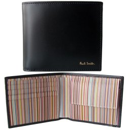 ポールスミス 財布 二つ折り財布 メンズ ブラック マルチカラー AUXC 4833 W761A 79 Made in ITALY 【スペシャルラッピング660円(別売り)】 誕生日 お中元 結婚祝い 結婚式 彼氏 息子 夫 男性 財布 バレンタイン 高級 ホワイトデー 父の日 母の日 即日発送