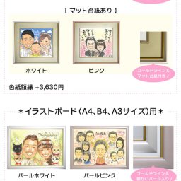 額縁の追加料金専用ご注文ページです。※このページから似顔絵の注文はできません。