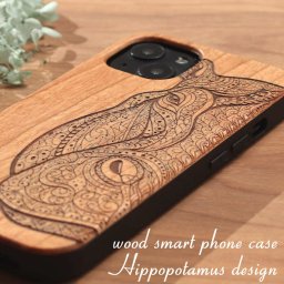 iphone ケース 木製 iphone17 iphone16 iphone15 iphone14 iphone13 mini アニマルシリーズ カバ スマホケース アイフォン 17 16 15 14 13 12 SE アウトドア 木 ウッド 天然木 おしゃれ 薄型 スリム 軽い アイフォン 17pro 16pro 13mini se3 動物 耐衝撃 メンズ 送料無料