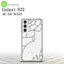 SC-51C SCG13 Galaxy S22 背面ケース カバー ステンドグラス風 おしゃれ 猫 ホワイト ステンドグラス風 かわいい おしゃれ 背面ケース nk-s22-sg52