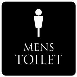 トイレ 御手洗 TOILET トイレマーク ブラック ホワイト MENS ピクトサイン マグネットステッカー マグネット 強力 正方形 13x13cm サイン インテリア 施設 案内