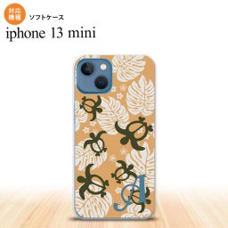 iPhone13mini iPhone13 mini ケース ソフトケース ホヌ 小 オレンジ +アルファベット iPhone ミニ 5.4インチ  おしゃれ かわいい メンズ レディース キッズ デザインたくさん nk-i13m-tp1465i