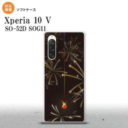 Xperia10V Xperia10V スマホケース 背面ケースソフトケース 花火 線香花火 黒 2023年 7月発売 nk-xp105-tp321