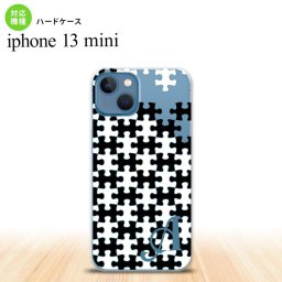 iPhone13mini iPhone13 mini ケース ハードケース パズル 黒 白 +アルファベット  nk-i13m-1203i