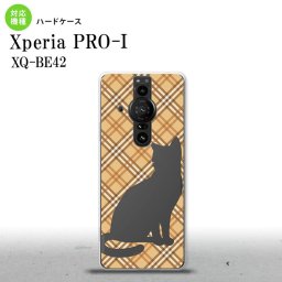 XperiaPRO-I Xperia PRO-I スマホケース 背面ケース ハードケース 猫 チェック A 茶 背面カバー android nk-xproi-955